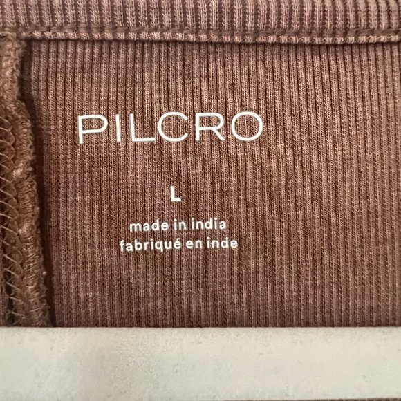 PILCRO Brown Tie-Side Ribbed Tank Top- LARGE - Picture 3 of 3